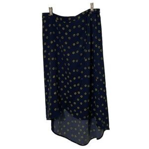 J.Crew Blue Floral Faux Wrap Hi-Lo Skirt Womens Size Medium Lightweight